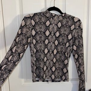 Snakeskin collared top